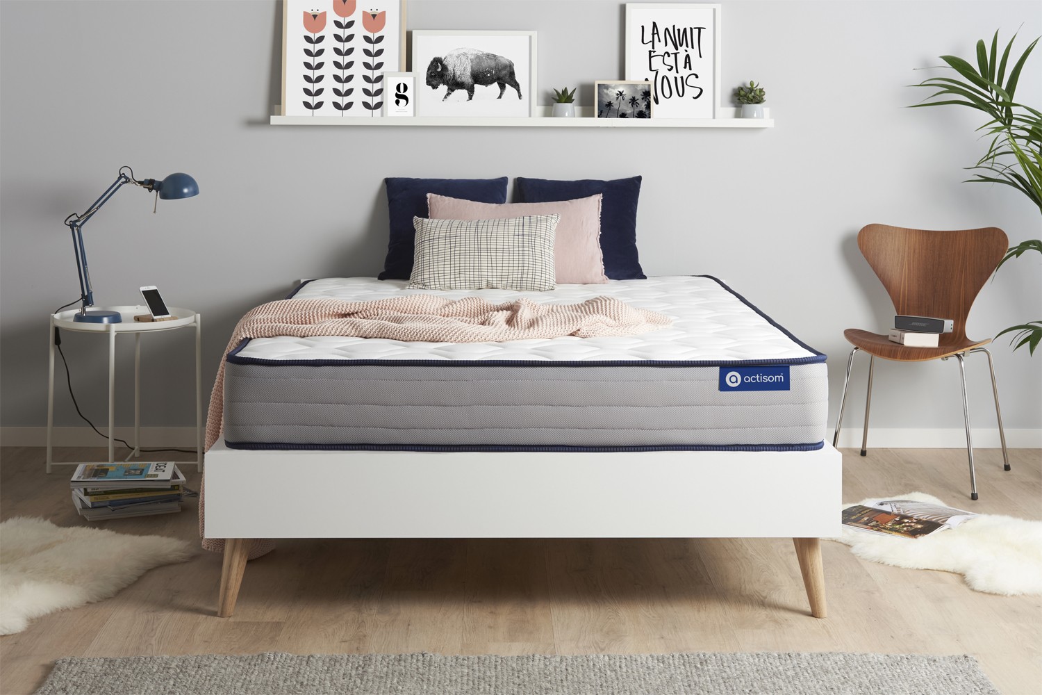 ACTISOM Matelas 160x200 Mémoire de forme 5zones de confort