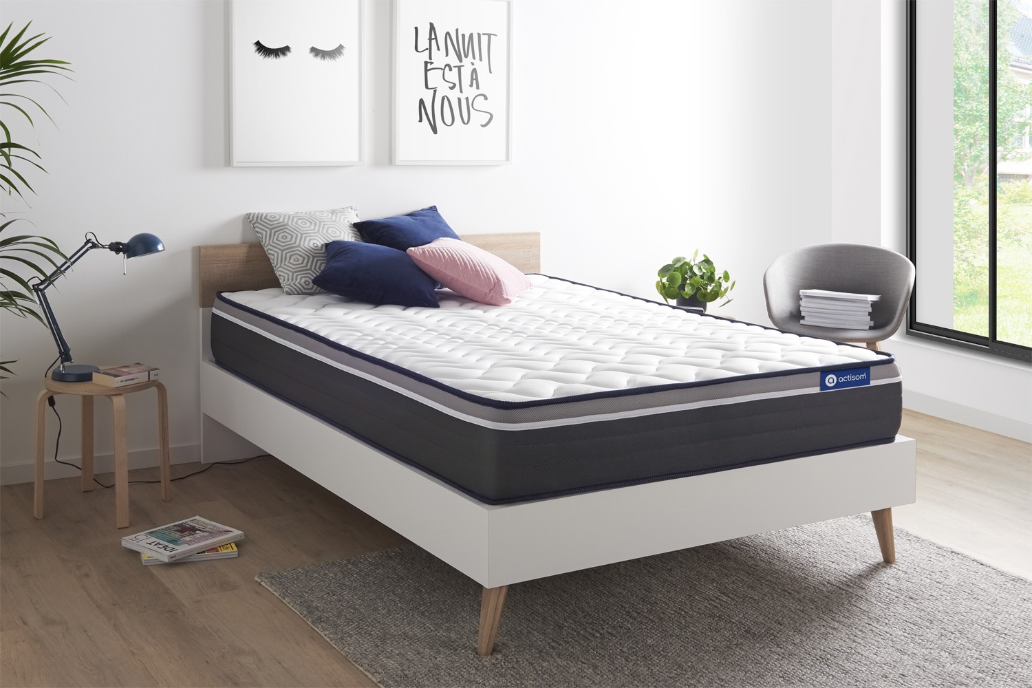 ACTISOM Matelas 160x200 Latex+Mémoire de forme Maxi épaisseur