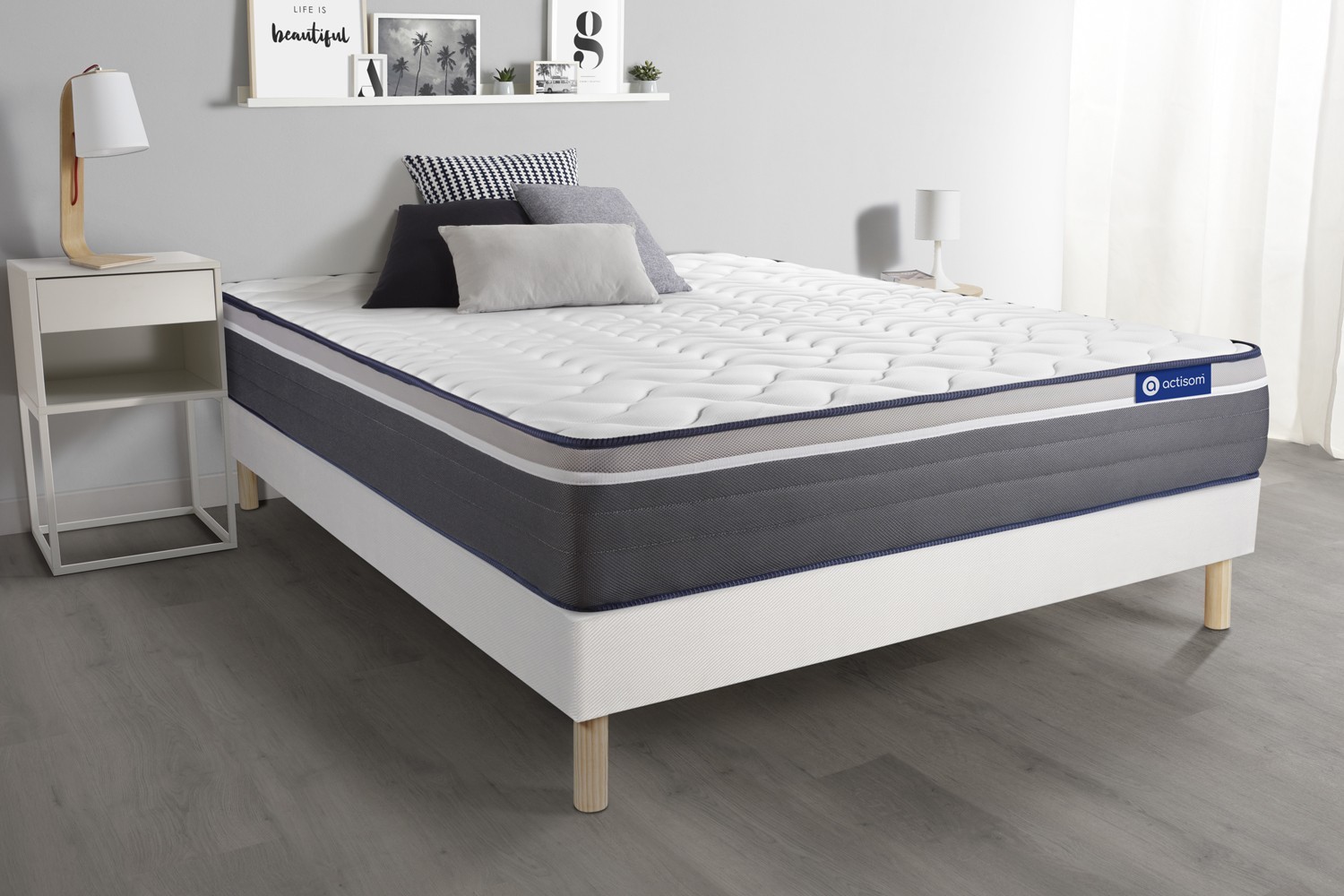 Ensemble matelas ACTILATEX PLUS 200x200 Latex+Mémoire de forme