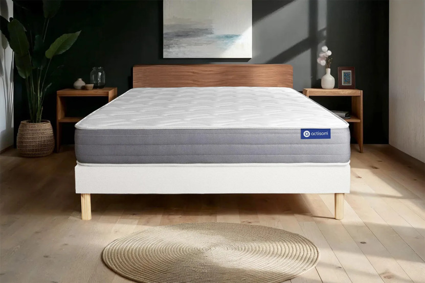 Ensemble Matelas Sommier 80x200 cm - Sommier Blanc (en kit) - Actiflex Dream