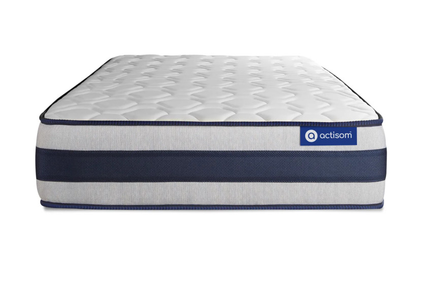 Ensemble Matelas Sommier 90x200 cm - Sommier Gris (en kit) - Actiflex Ergo