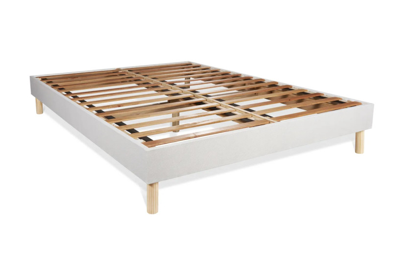 Pack lit complet 140x190 cm - Matelas + Sommier Blanc (en kit) + 2 oreillers + Couette - Actiflex Morpho