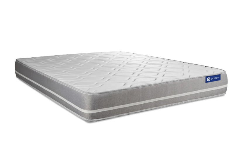 Pack lit complet 140x190 cm - Matelas + Sommier Gris (en kit) + 2 oreillers + Couette - Actilatex Touch