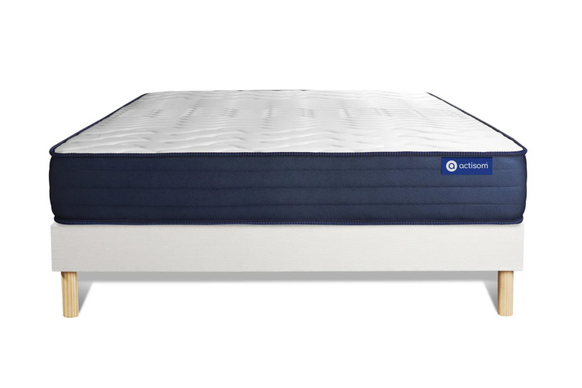 Ensemble Matelas Sommier 140x190 cm - Sommier Blanc (en kit) - Actiflex Life