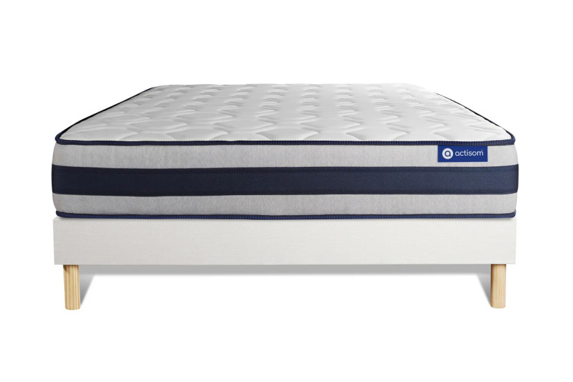 Ensemble Matelas Sommier 120x200 cm - Sommier Blanc (en kit) - Actiflex Ergo