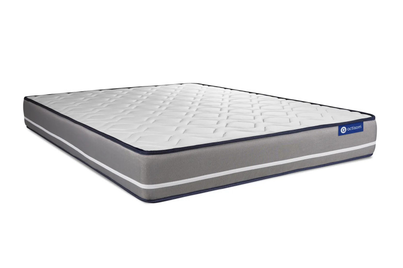 Pack lit complet 180x200 cm - Matelas + Sommier Blanc (en kit) + 2 oreillers + Couette - Actiflex Pur