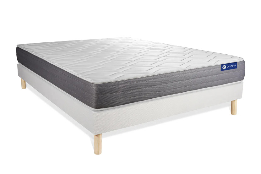 Ensemble Matelas Sommier 120x200 cm - Sommier Blanc (en kit) - Actiflex Dream