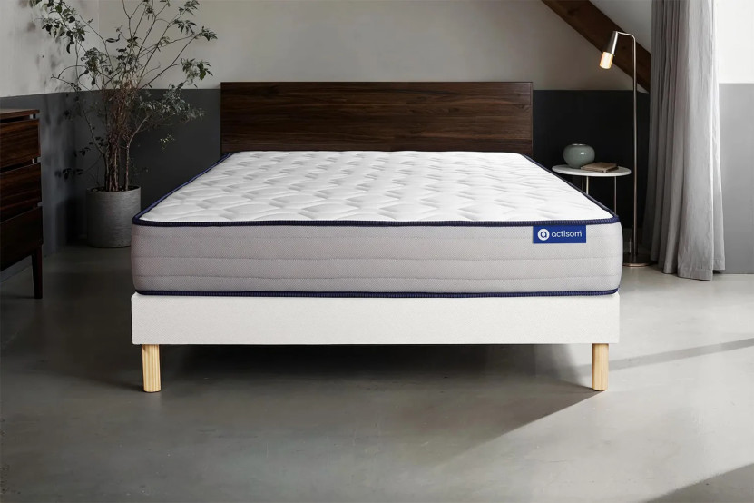 Ensemble Matelas Sommier 80x200 cm - Sommier Blanc (en kit) - Actiflex Form