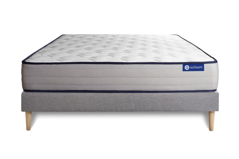 Ensemble Matelas Sommier 120x200 cm - Sommier Gris (en kit) - Actiflex Form