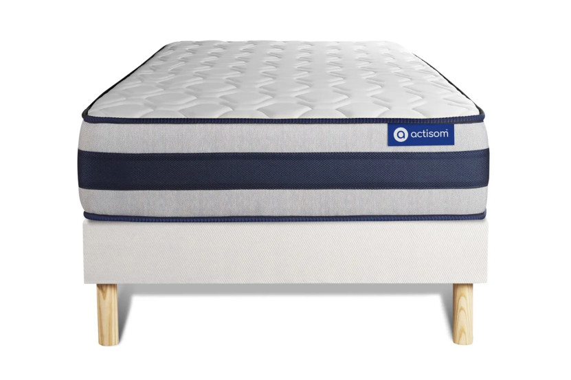 Ensemble Matelas Sommier 80x200 cm - Sommier Blanc (en kit) - Actiflex Ergo