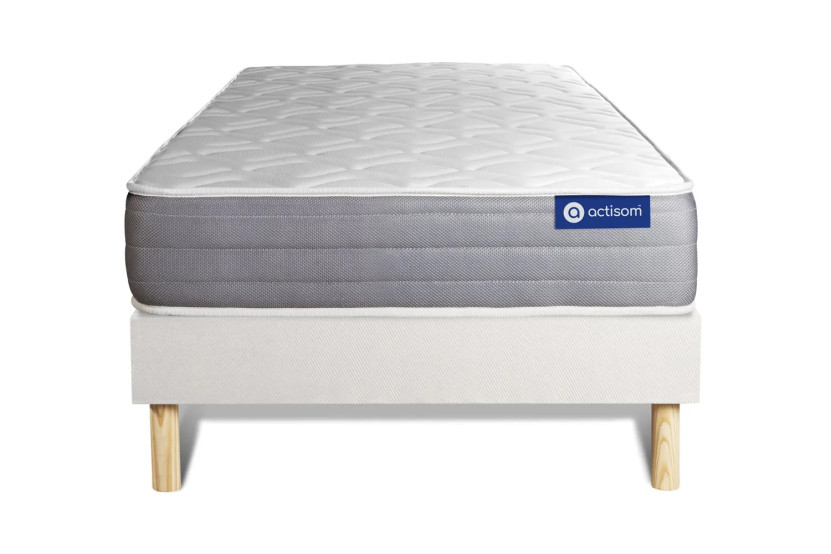 Ensemble Matelas Sommier 90x200 cm - Sommier Blanc (en kit) - Actilatex Dream
