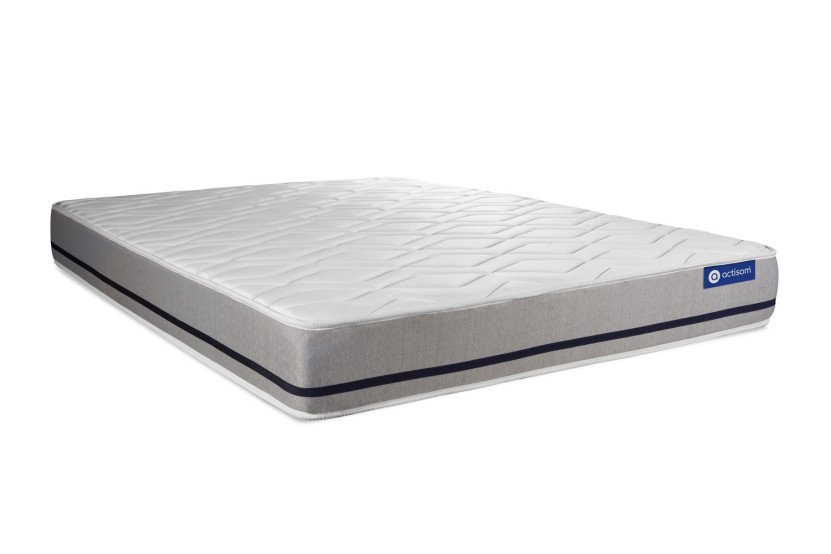 Pack lit complet 160x200 cm - Matelas + Sommier Blanc (en kit) + 2 oreillers + Couette - Actiflex Soft
