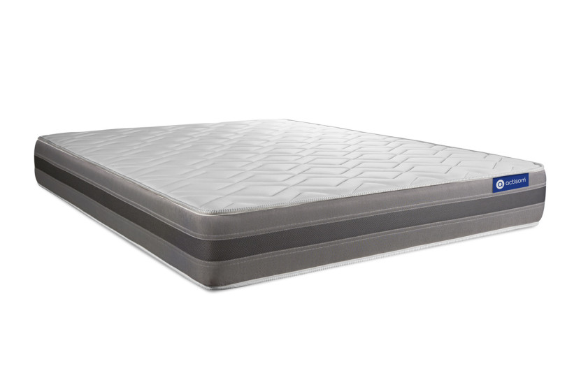 Pack lit complet 140x200 cm - Matelas + Sommier Gris (en kit) + 2 oreillers + Couette - Actilatex Relax