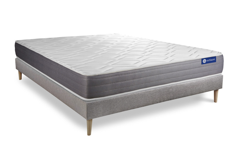 Ensemble Matelas Sommier 160x200 cm - Sommier Gris (en kit) - Actilatex Dream