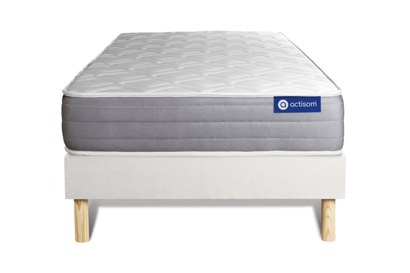Ensemble Matelas Sommier 90x190 cm - Sommier Blanc (en kit) - Actiflex Dream