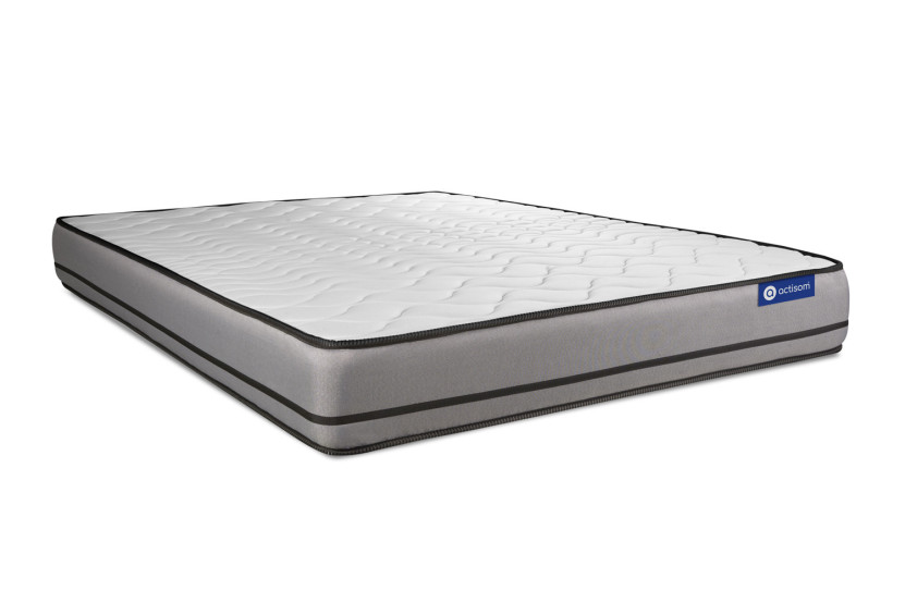 Pack lit complet 200x200 cm - Matelas + Sommier Gris (en kit) + 2 oreillers + Couette - Actiflex Night