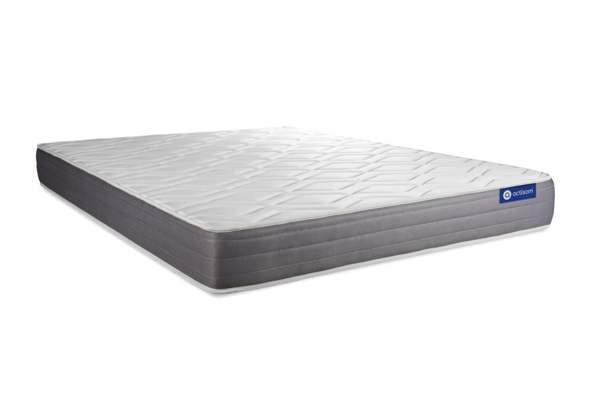 Pack lit complet 140x200 cm - Matelas + Sommier Blanc (en kit) + 2 oreillers + Couette - Actimemo Dream