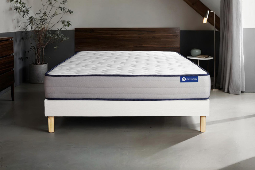 Ensemble Matelas Sommier 120x200 cm - Sommier Blanc (en kit) - Actiflex Form