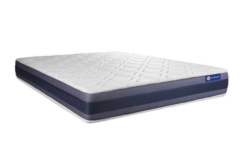 Pack lit complet 140x200 cm - Matelas + Sommier Blanc (en kit) + 2 oreillers + Couette - Actiflex Morpho