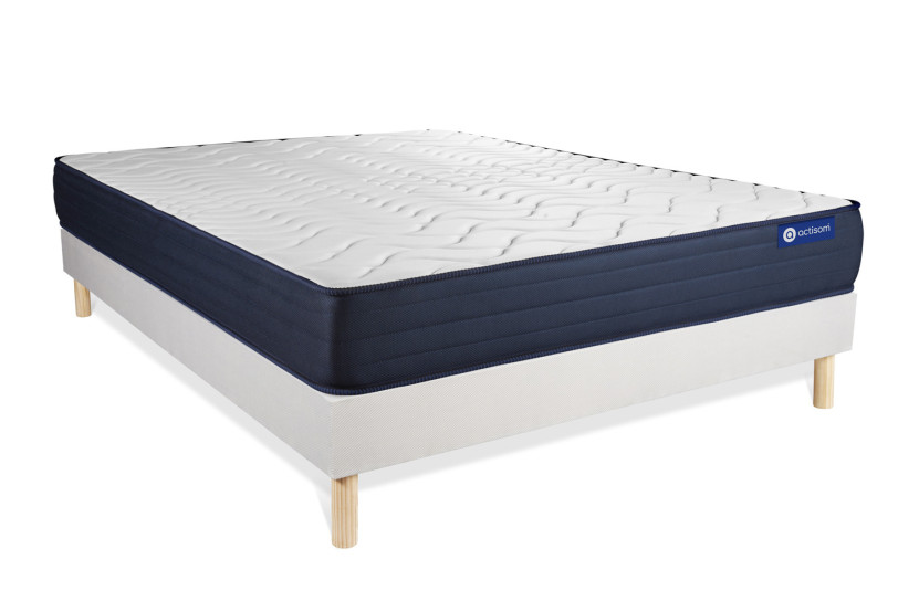 Ensemble Matelas Sommier 140x190 cm - Sommier Blanc (en kit) - Actiflex Life
