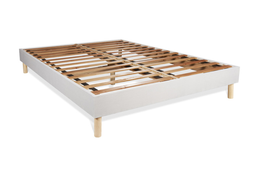 Pack lit complet 180x200 cm - Matelas + Sommier Blanc (en kit) + 2 oreillers + Couette - Actiflex Max